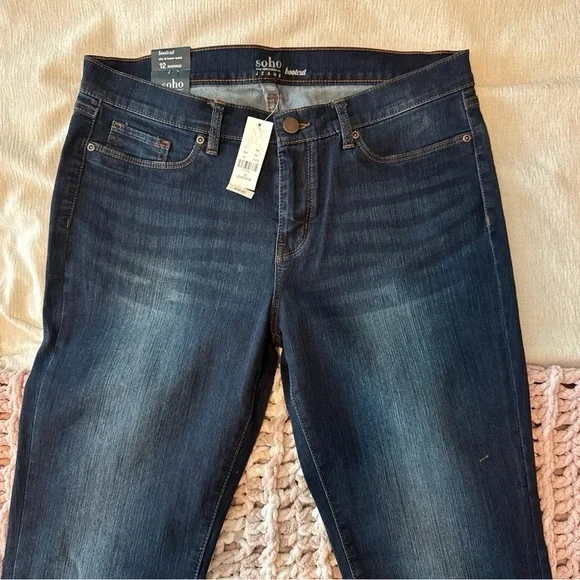 Women's Dark Blue Boot Cut Jeans - Picture 3 of 5